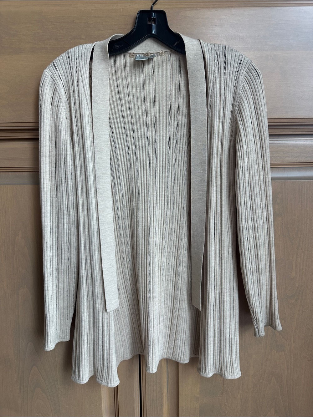 Worth Women's Ribbed Open Cardigan in Light Cream